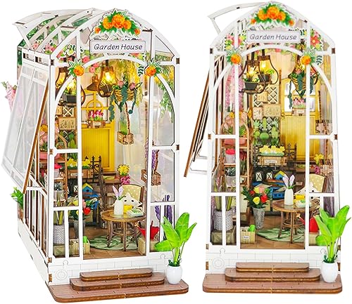 Spilay Kit de bricolaje para rincón de libros, casa de muñecas de bricolaje, estante de libros, decoración de callejón, kit de construcción de