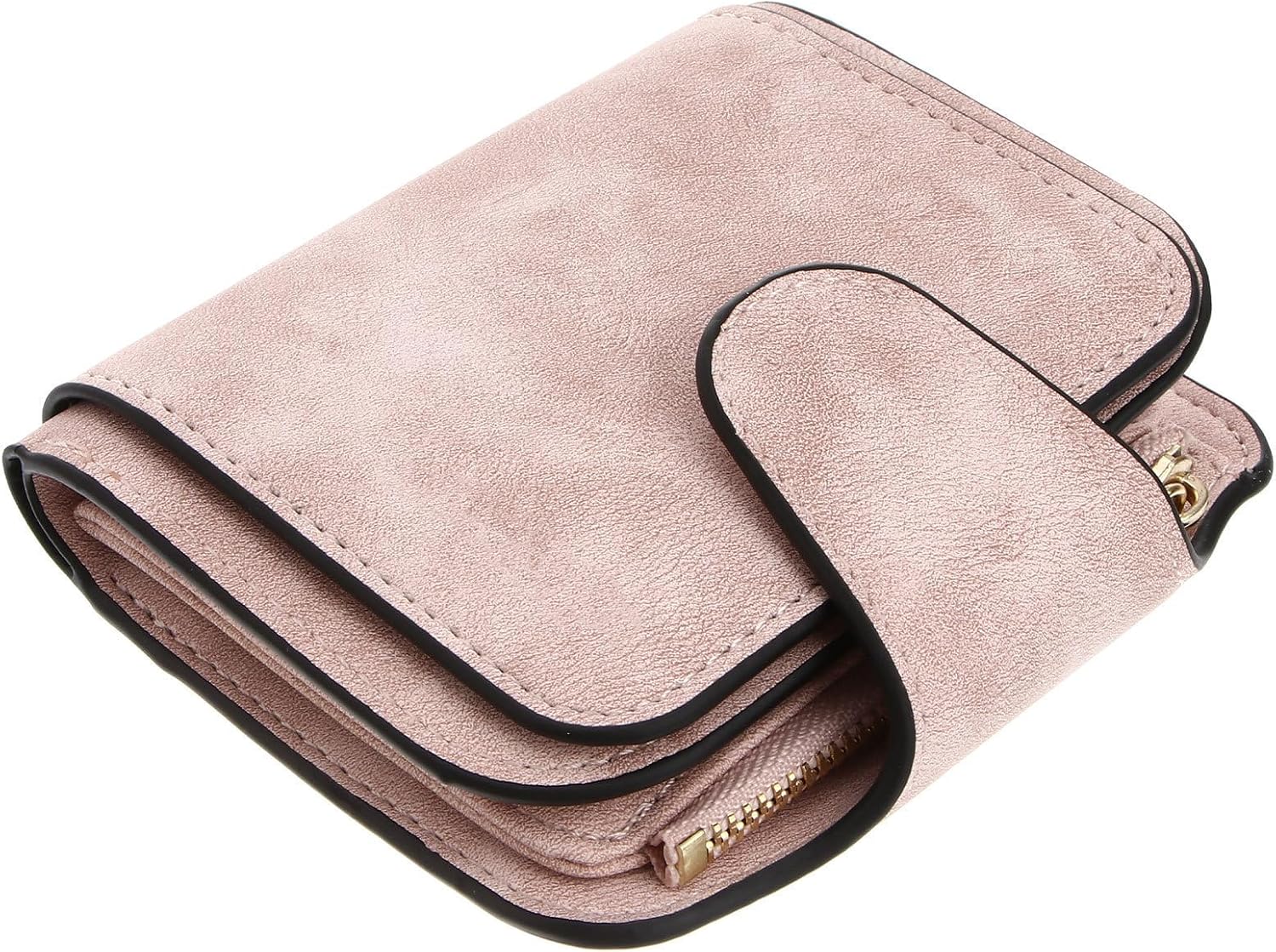 CHILDWEET Zipped Coin Purse Pink PU Wallet with Snap Closure, Students