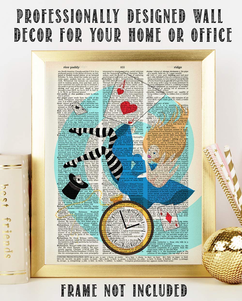 Upcycled Dictionary Art - - Classic Office and Home Decor, Library Water Color Wall Art, Animal Print Vintage Book Page Bedroom Decoration, 8.5x11 Unframed Art Poster: Alice Falls