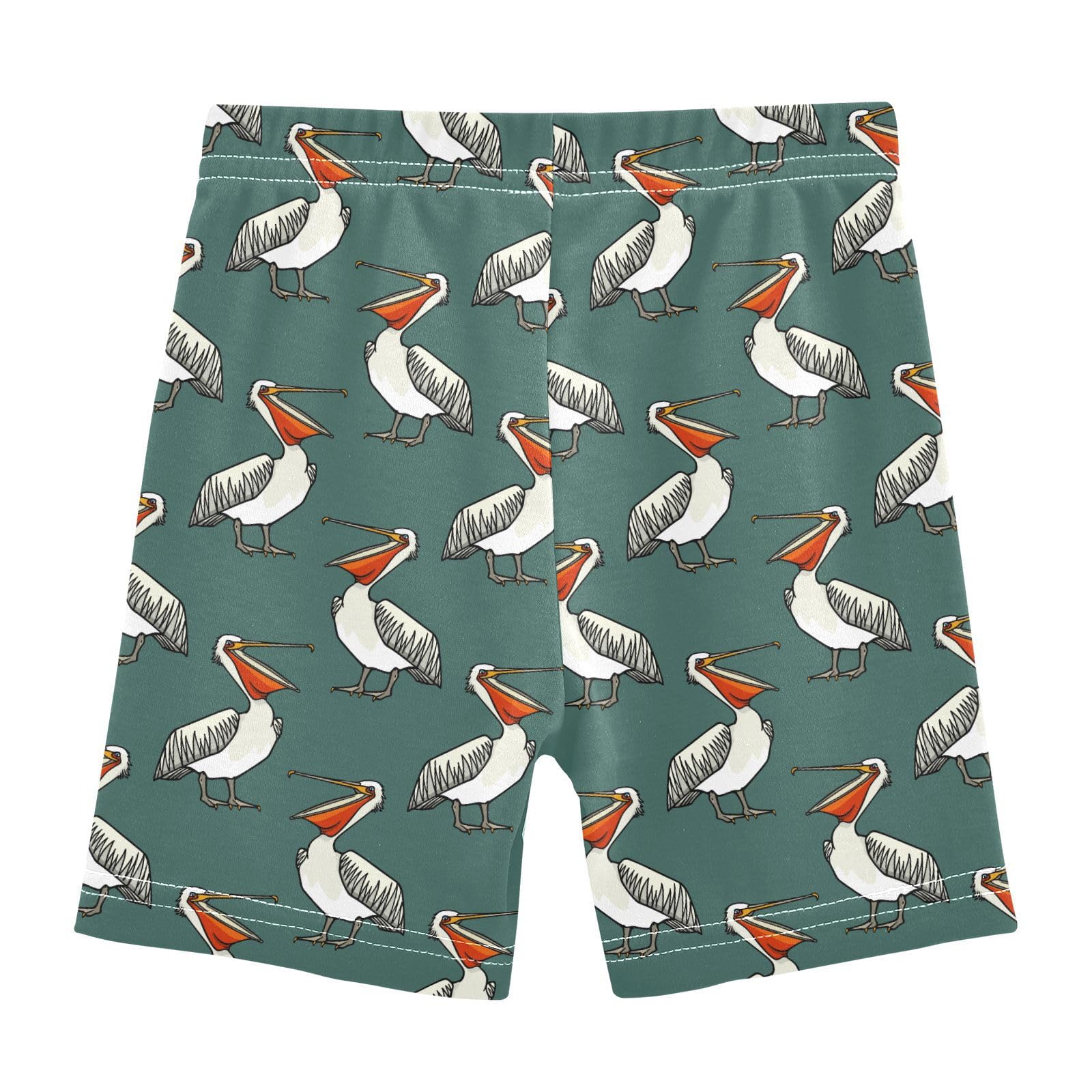 JHKKU Girls Funny Pelican Shorts Cotton Cartwheel Bike Kids Biker Under Dress Dance Short Girl Clothes 8Y