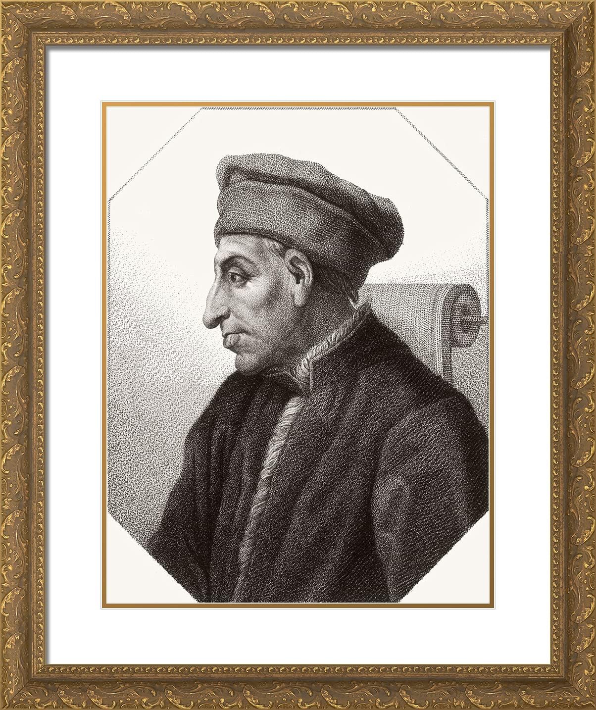 ArtDirect Pontormo, Jacopo 20x24 Gold Ornate Framed Art Print with Double Matting Titled: Cosimo De Medici Il Vecchio