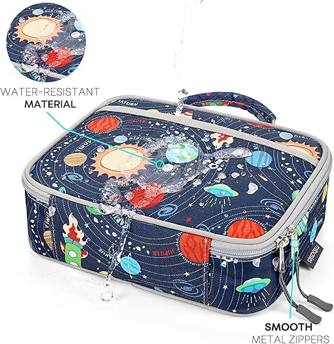 Miniatura 10 de mibasies Lonchera infantil para niñas pequeñas, bolsa de almuerzo aislada y reutilizable para la escuela, fresas surtidas, color rosa