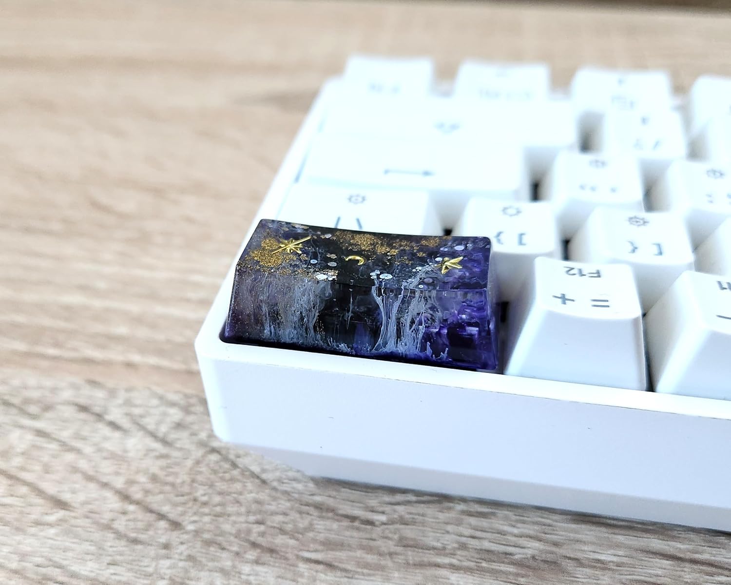 Custom Artisan Purple Galaxy Backspace Keycap (OEM) for RGB Cherry MX Gaming Mechanical Keyboards (Backspace 2U) image 2