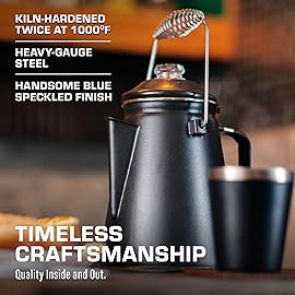 COLETTI Classic Percolator Coffee Pot - The Most Nostalgic Camping Coffee Pot, Now Modernized [Matte Gray Enamel, 12 Cup]