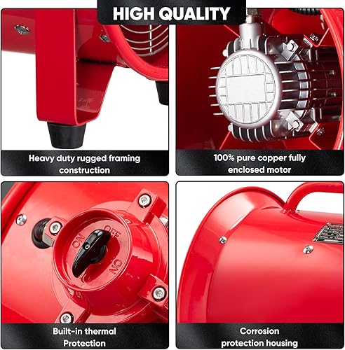 Miniatura 4 de iLiving - ILG8EF12EX - Soplador de alta velocidad a prueba de explosiones, extractor de humos, extractor portátil y ventilador ventilador,