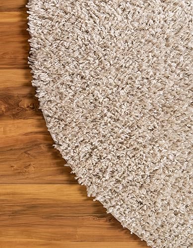 Miniatura 12 de Unique Loom Davos Shag Collection - Alfombra de área, color liso (3 pies 3 pulgadas x 5 pies 3 pulgadas, ovalada, lino)