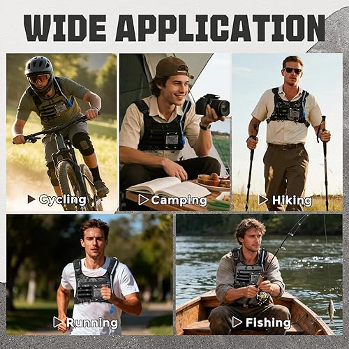 Miniatura 7 de Chaleco de hidratación con vejiga de agua de 2 litros para hombres y mujeres, mochila de hidratación ligera y ajustable, bolsa reflectante de