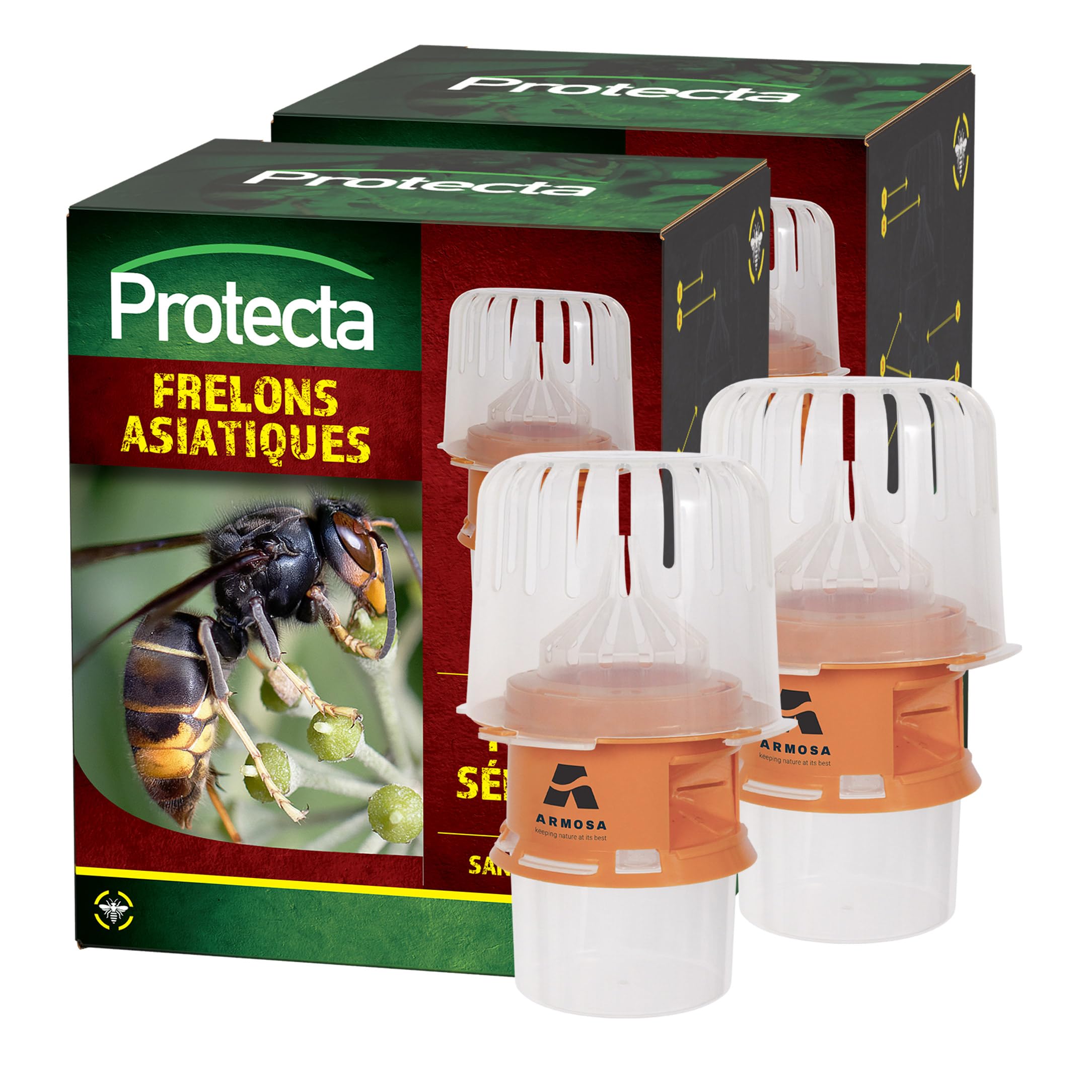 Protecta® Piège à Frelons Asiatique Sélectif - Capture Uniquement Les Frelons Asiatiques – Piège Réutilisable sans Insecticide- Usage Extérieur Jardin & Terrasse (1)
