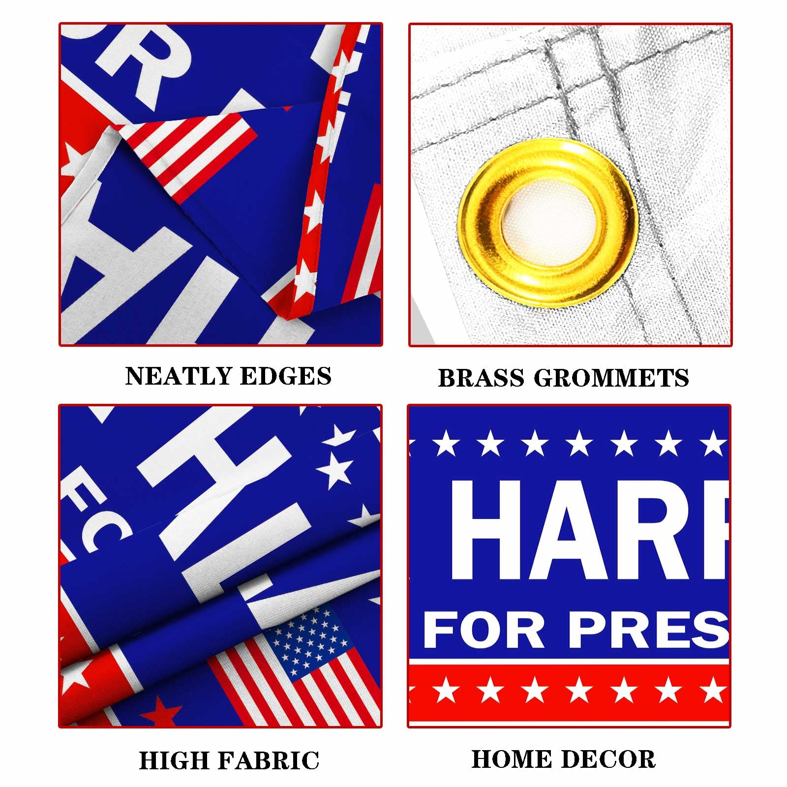 Amazon.com: Kamala Harris 2024 年大橫幅- 藍色卡馬拉哈里斯人民旗幟橫幅- 花園標誌- 室內/室外懸掛裝飾- 8.2 x  1.6 英尺: 露臺、草皮與花園