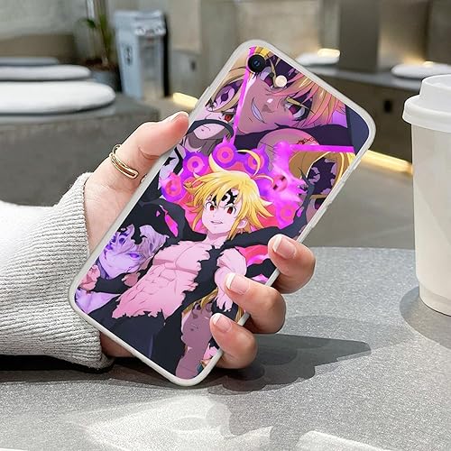 Miniatura 6 de LVTFCO Para Samsung Galaxy A52 5G, Anime Los Siete Meliodas Pecados Mortales #06 Transparente Protector Suave Silicona A Prueba De Golpes Suave TPU