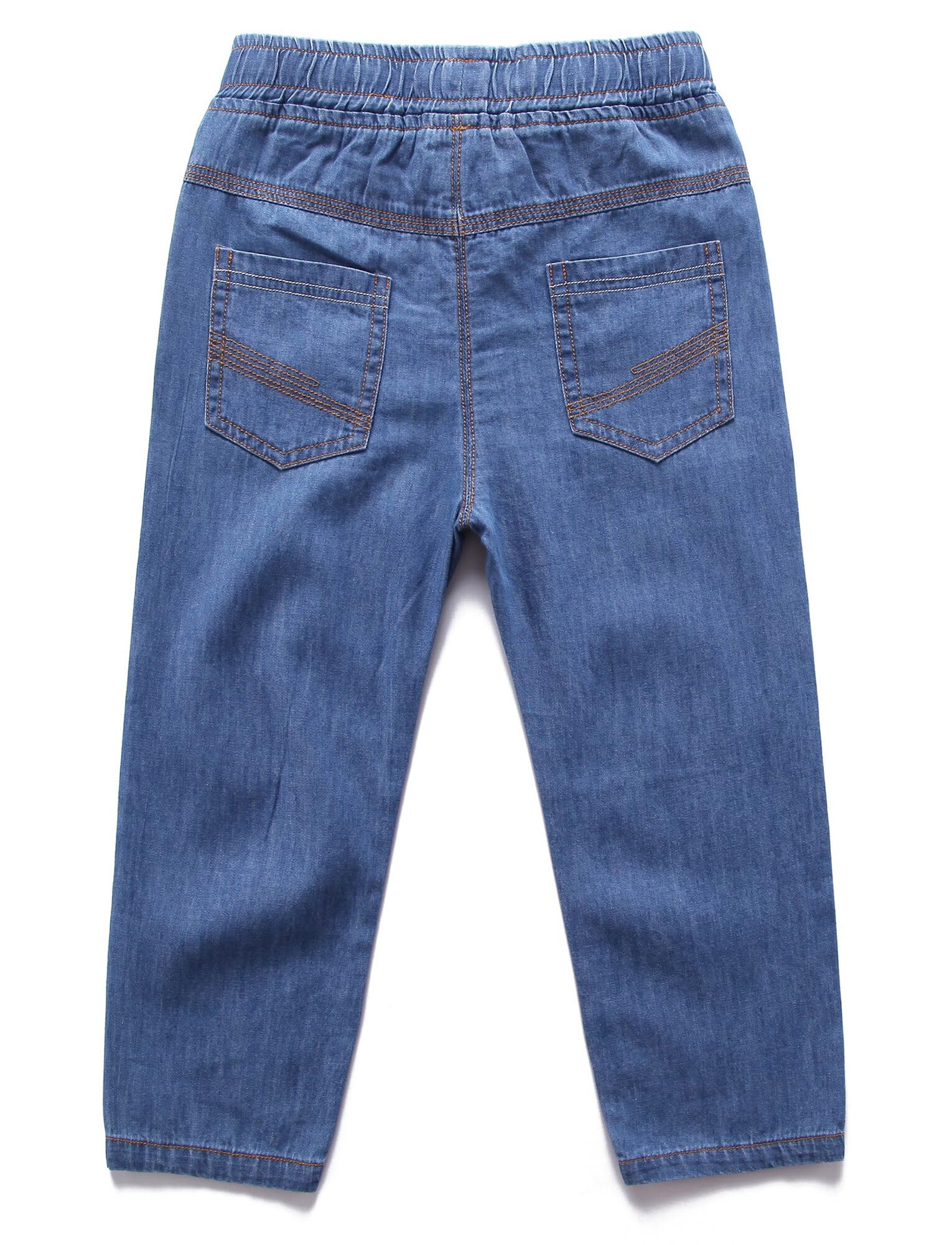 Happy Cherry Pantaloni Lunghi Bambini con Tasche Jeans Denim Stretch Vita Elastica Tuta Moda Casual 3-12 Anni