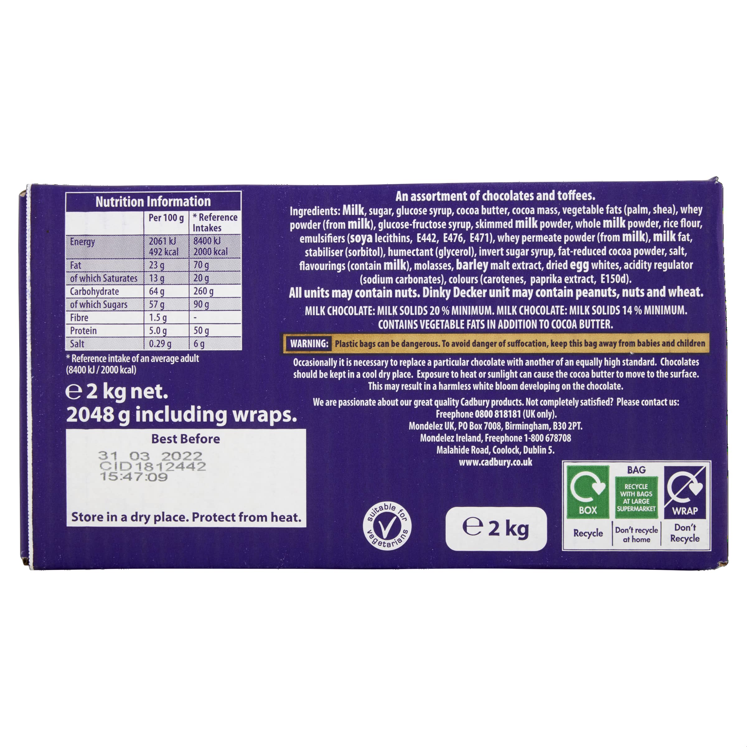 Cadbury Heroes Boîte de partage en vrac Émeraude 2 kg