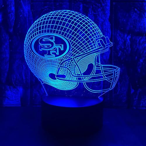 Miniatura 1 de Figura de animé con forma de casco de fútbol de dibujos animados, 3D, visual, LED, decoración de dormitorio, lámpara de mesa con control remoto, 7