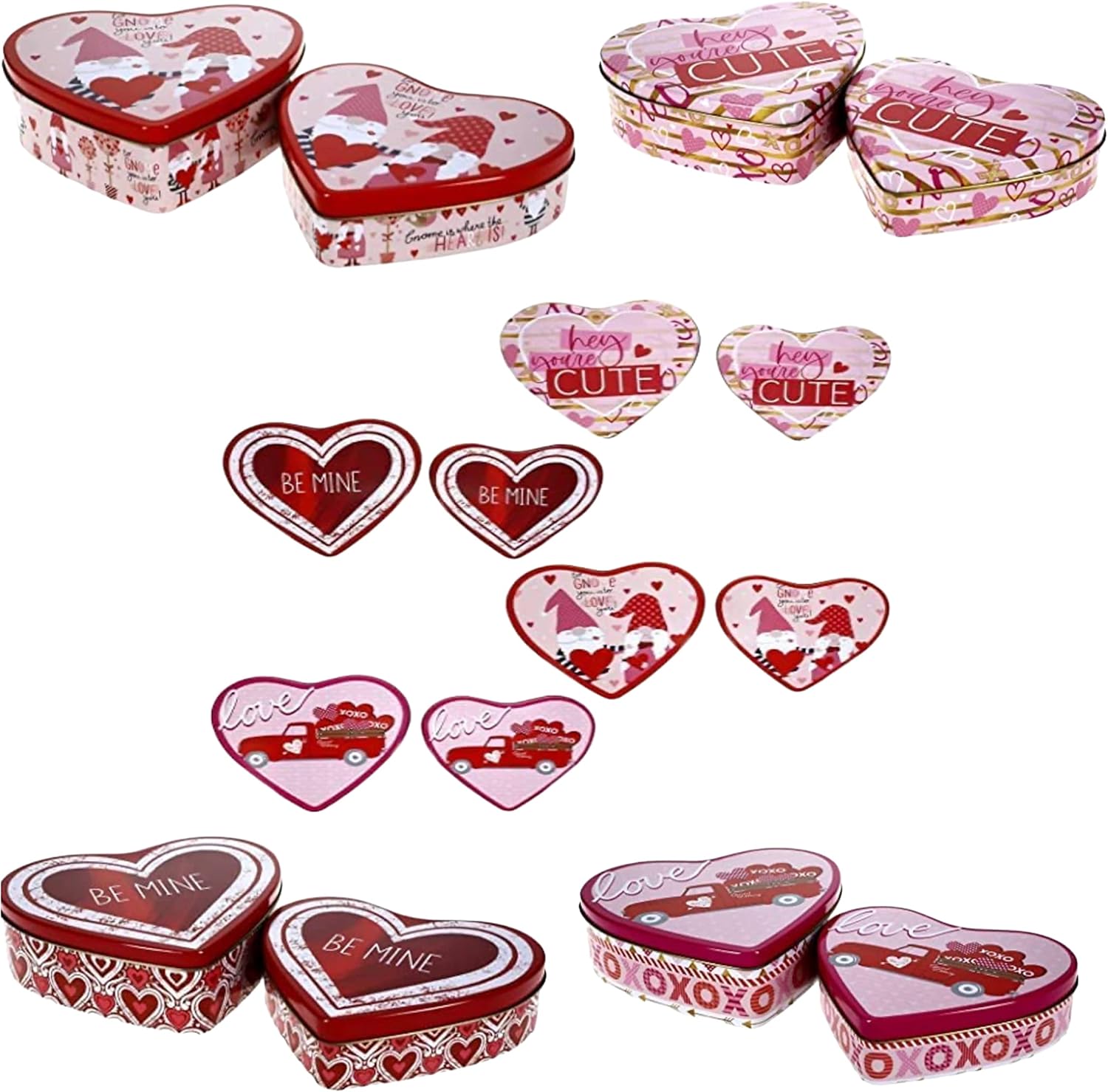 Valentine’S Day Decor Nesting Heart Shaped Tins Set of 2