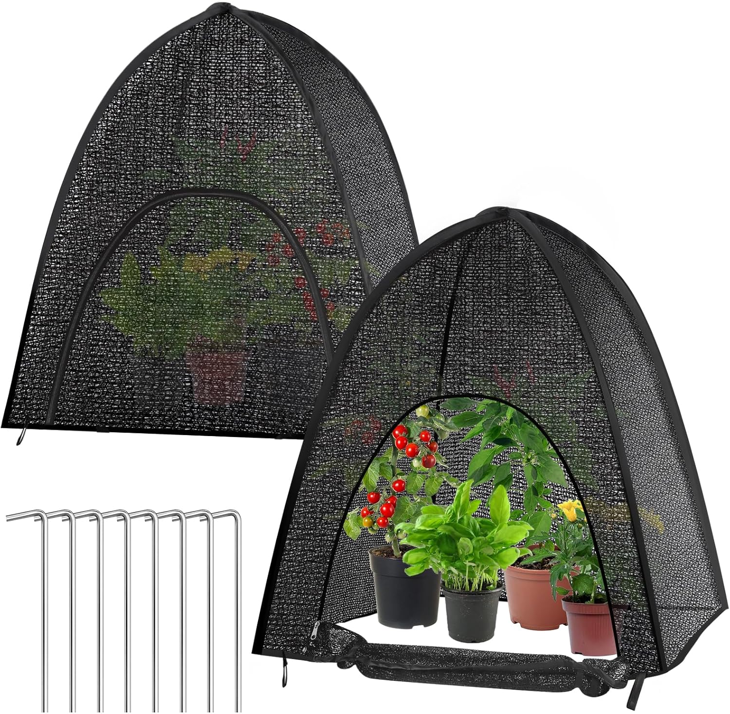 2 Pack Plant Shade Tent, Plant Shades for Outdoor Plants, UV Resisitant 50% Sunblock Shade for Plants Sun Protection, Plant Shade Cover for Flower Potted Plants (35x35x39Inch)