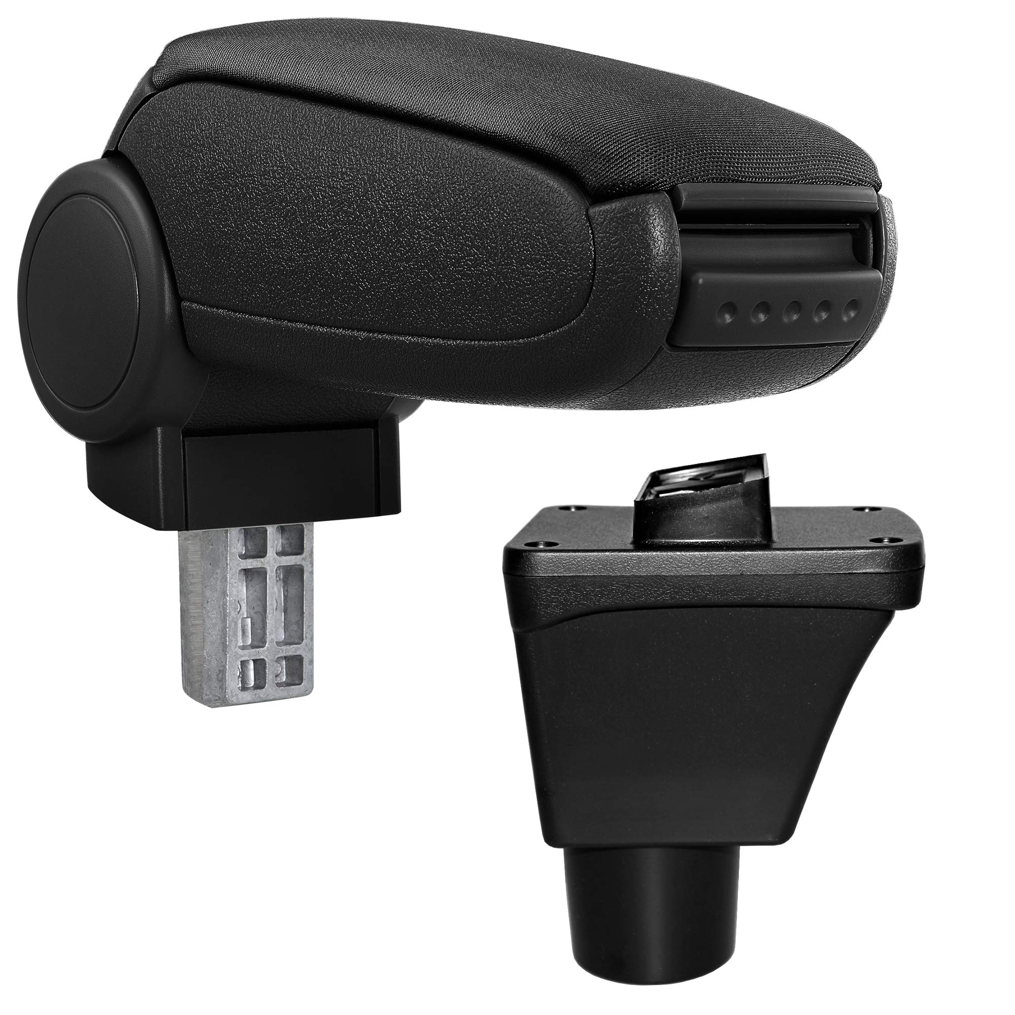 Mittelarmlehne Passgenau - Schwarz - Fahrzeugspezifisch Armauflage mit Staufach - gepolstert Stoffdeckel