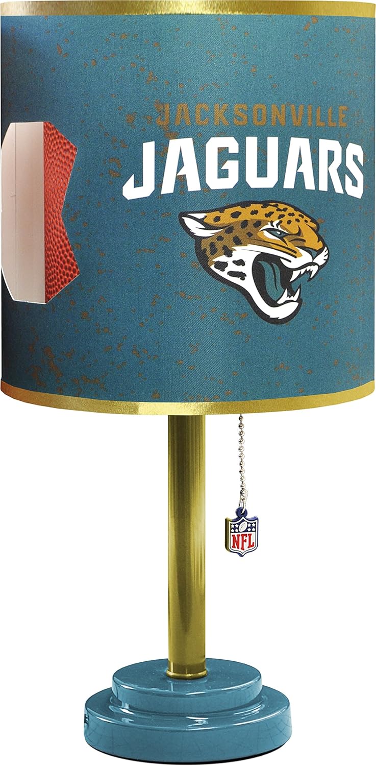 Idea Nuova NFL NK980160 Jacksonville Jaguars Table Lamp with Die Cut Lamp Shade