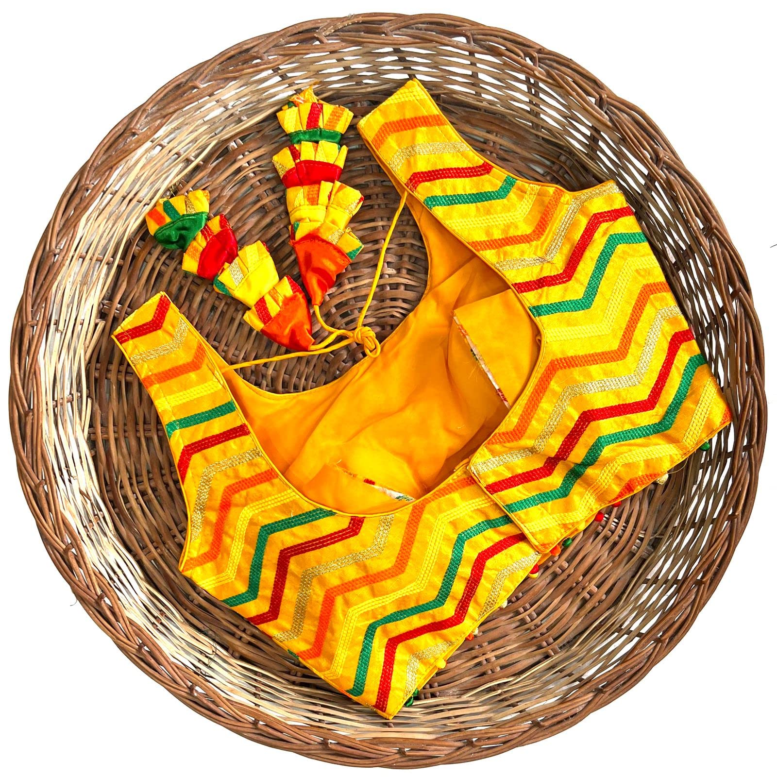 Vihu Fashion Women's Banglori Solid Sleeveless Regular Blouse (Vf Satarangi Yellow 38