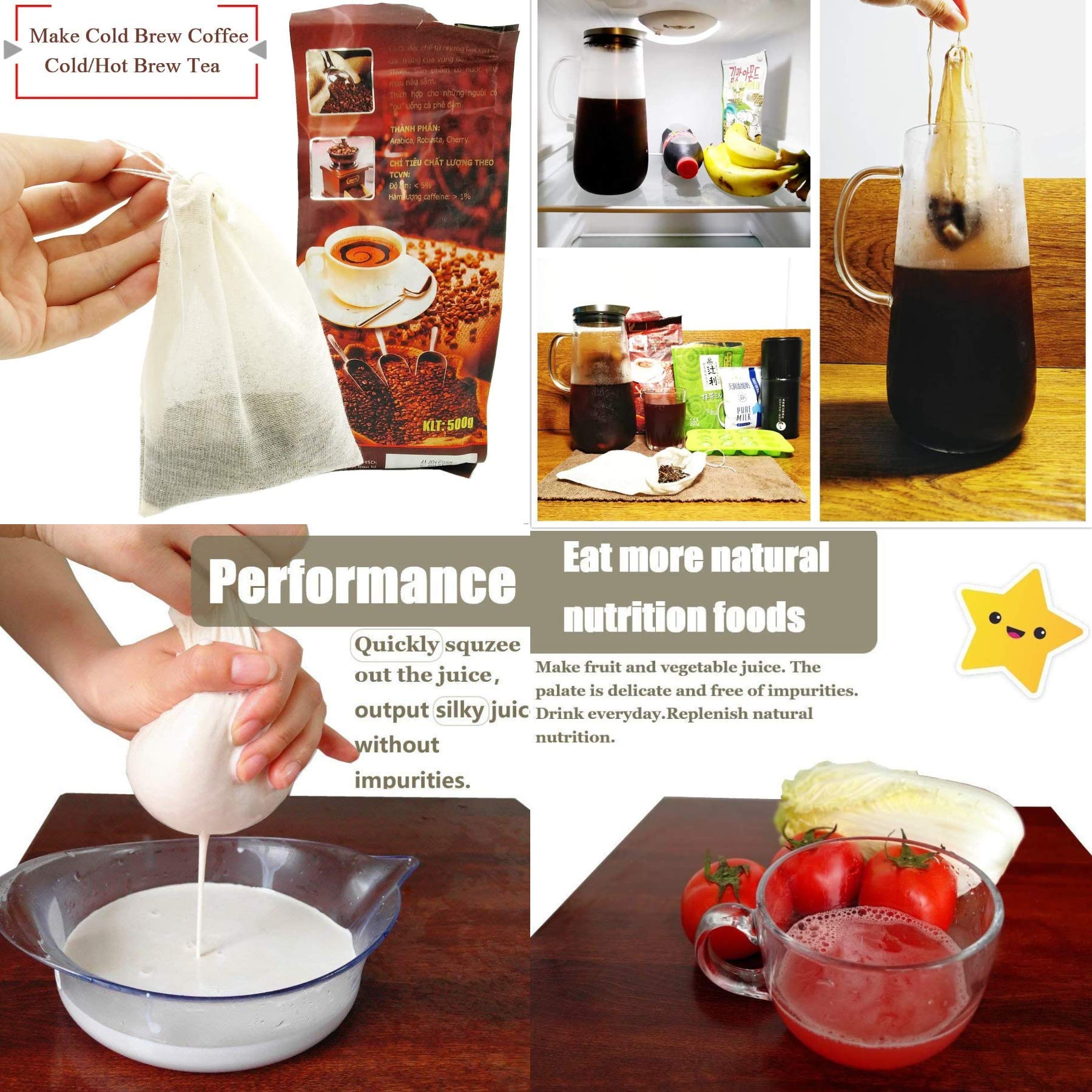 Sacs En étamine Pour Thé Chaud Et Lait - Réutilisables - Pour