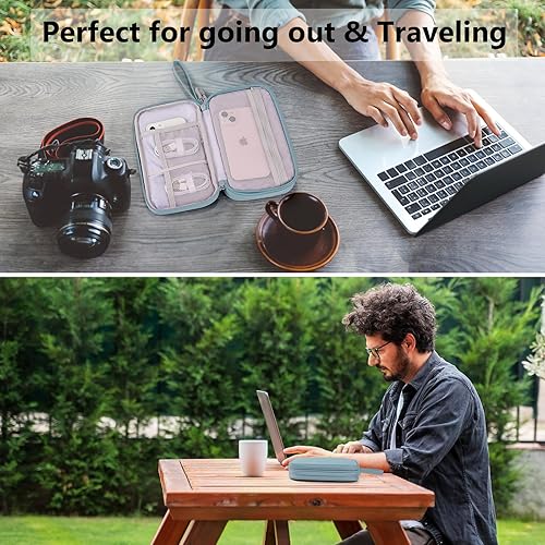 Miniatura 7 de DDgro Organizador de cables de viaje, accesorios técnicos, cargador de electrónica, llaves de teléfono, banco de energía, estuche de transporte
