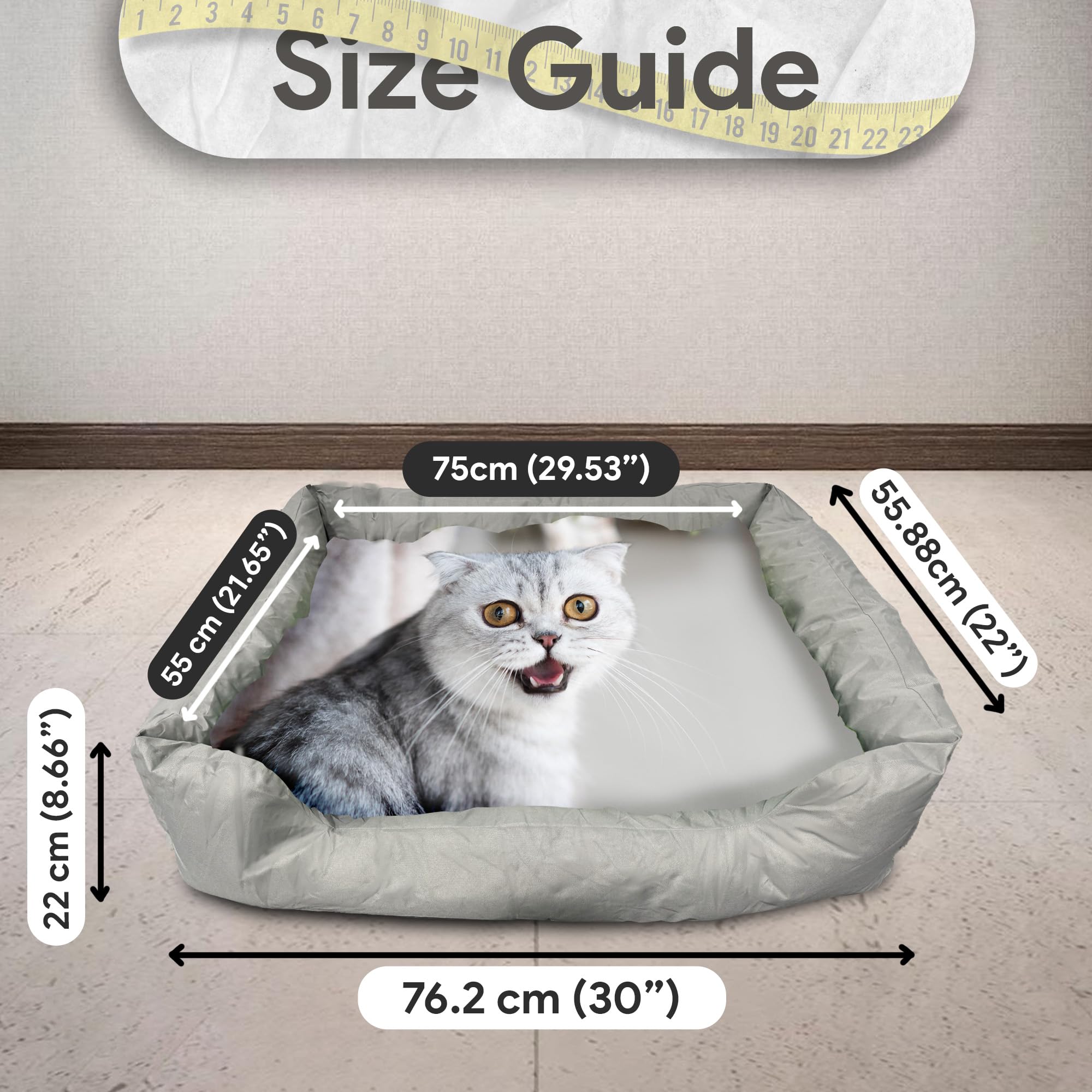 THEDOGTAGCO Cuna Perro Mediano Personalizada con Almohada, Cama de Espuma Viscoelástica Personalizada para Perro, con Funda Impermeable Lavable para Mayor Comodidad y Suavidad para tu Cachorro
