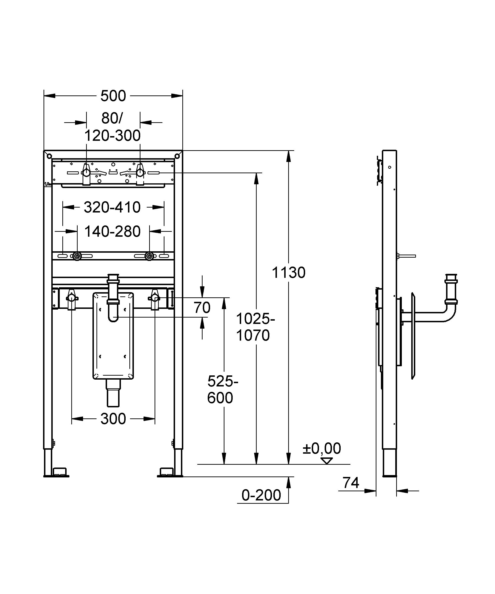 Grohe Rapid SL Element umywalki z ukrytym syfonem