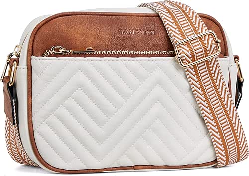 BOSTANTEN Quilted Crossbody Bags for Women Vegan Leather Purses Small