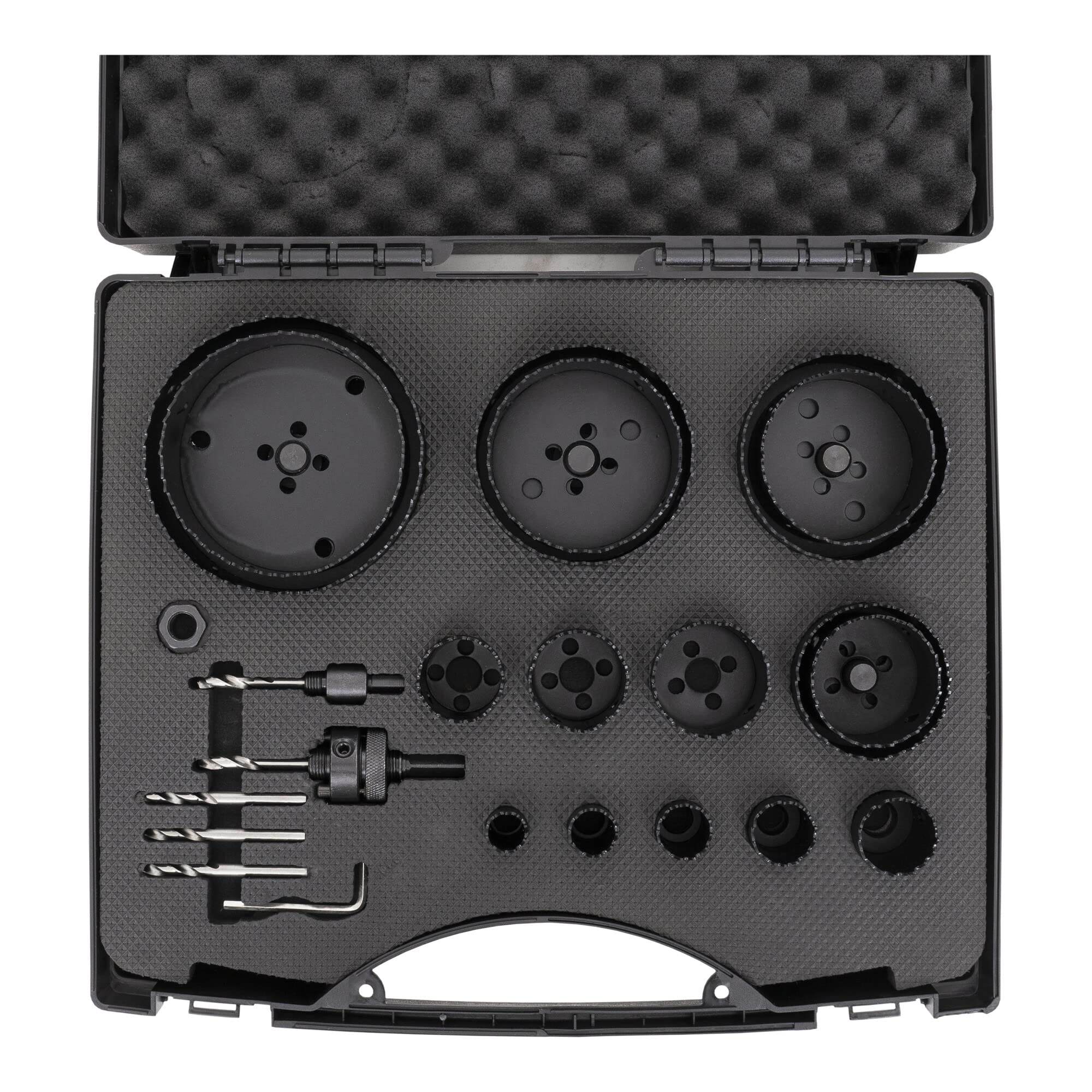Lochsägen-Set HSS-Co8 Bimetall, 21-teilig, 19-121 x 44 mm, aggressiver Schnitt, Schnitttiefe bis 44mm