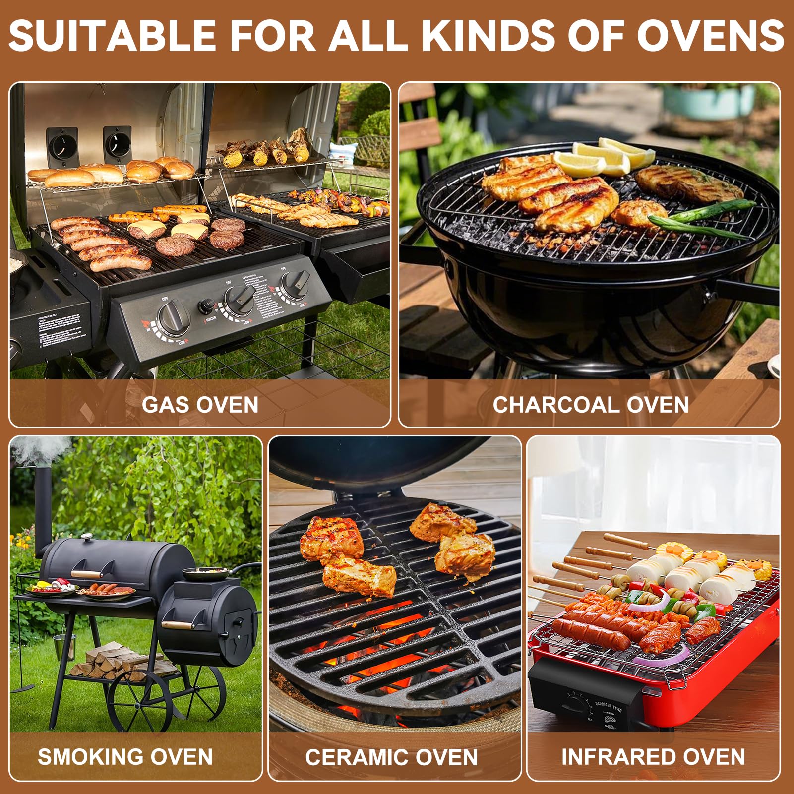2 cepillos para parrilla con raspador, cepillo de limpieza para parrilla, accesorios para parrilla de carbón de gas