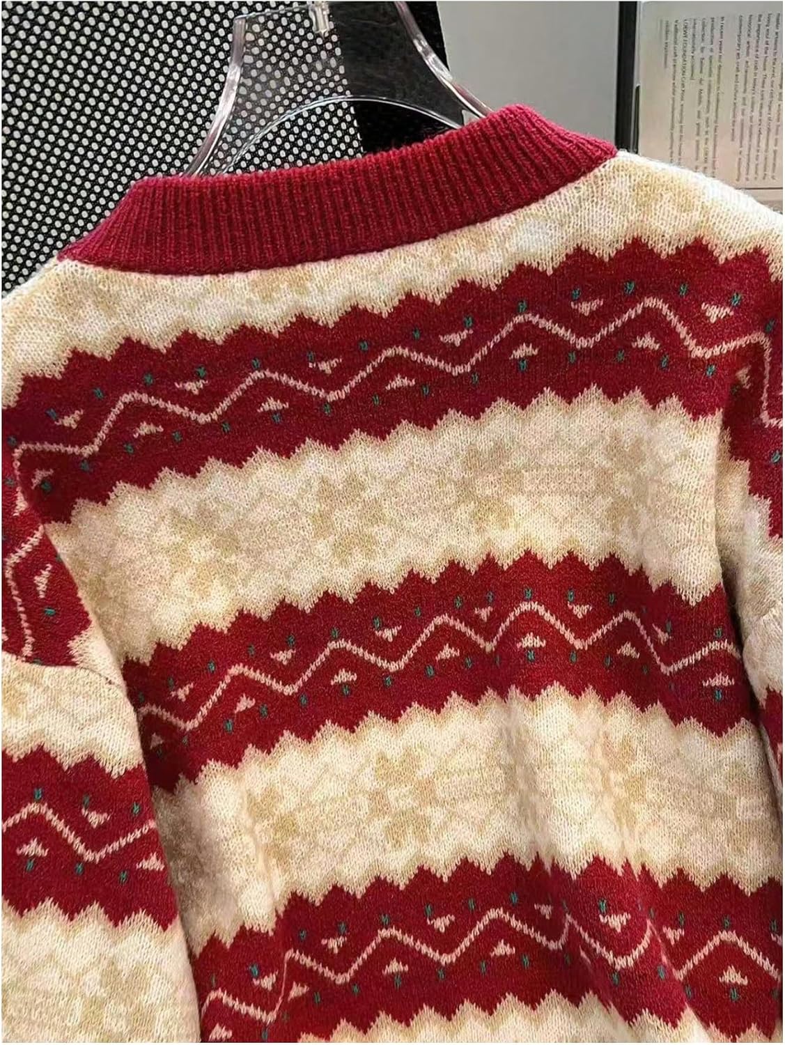 MakeMeChic Women's Christmas Sweater Striped Long Sleeve Knit Pullover Vintage Sweater - Image 2