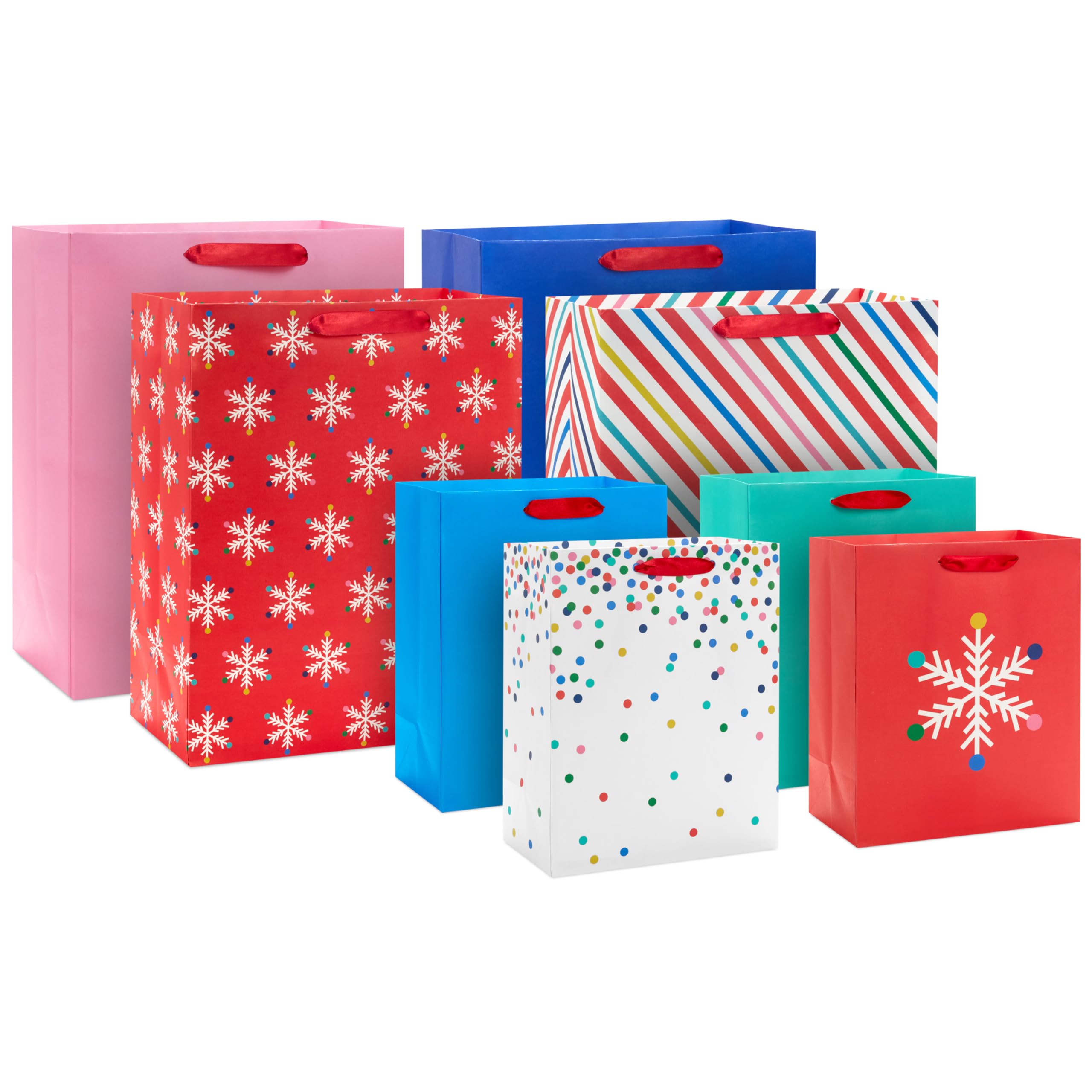 Hallmark Holiday Gift Bag Assortment (8 Bags: 4 Medium 9", 4 Large 13")