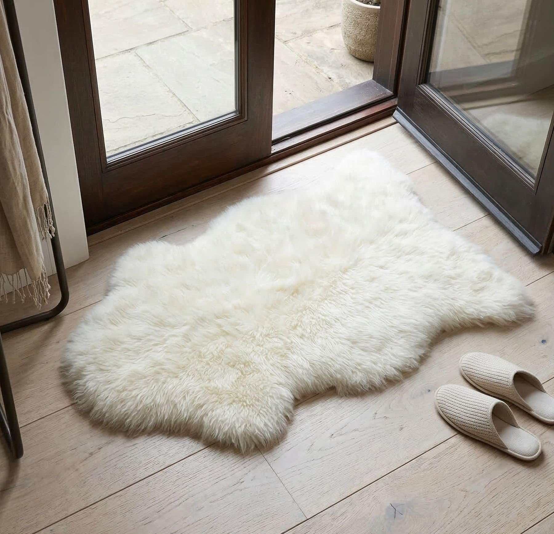'Peau d'agneau "Nature Tapis Fourrure Véritable Fourrure Naturelle Peau de Mouton