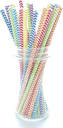 Miniatura 2 de Pajitas de cheurón arco iris, pajitas de boda coloridas, pajitas de fiesta de cumpleaños, popote para batidos, paquete de 25 pajitas de cheurón de