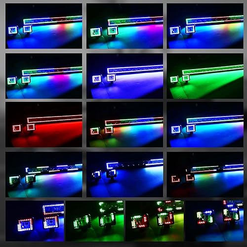 Miniatura 4 de Barra de luz LED RGB de 52 pulgadas, 2 cápsulas LED de 4 pulgadas con halo RGB de persecución multicolor, 16 colores sólidos con más de 92 modos