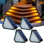 Solar Stair Lights, Dusk to Dawn Step Lights, IP67 Waterproof Outdoor 3000k Warm White Deck Lights Garden Decoration Lights for Yard, Patio, Walkways, Front Door, Pathway (Warmwhite, 6 Pack)