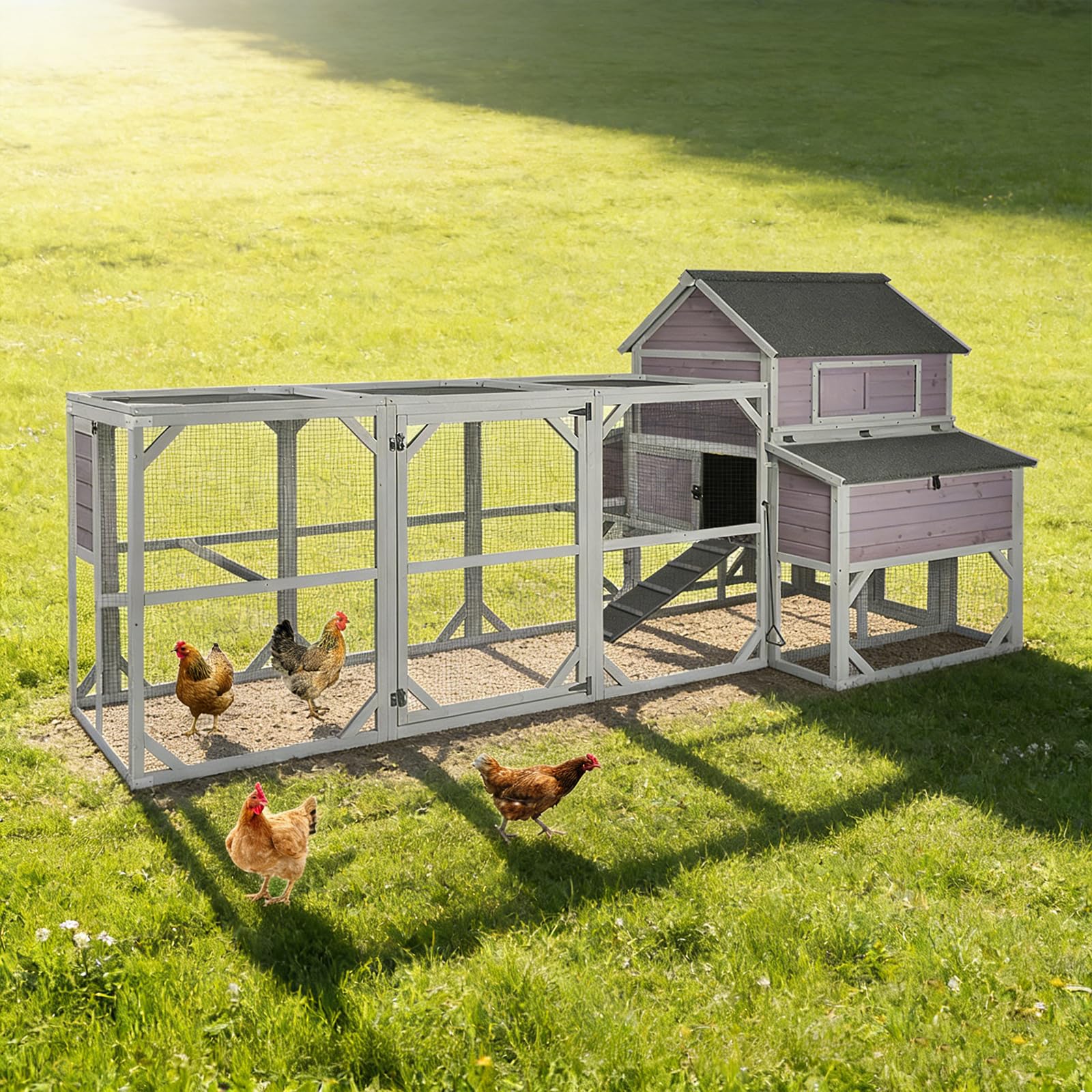 MEDEHOO 55ft² Extra Large Chicken Coop with Run