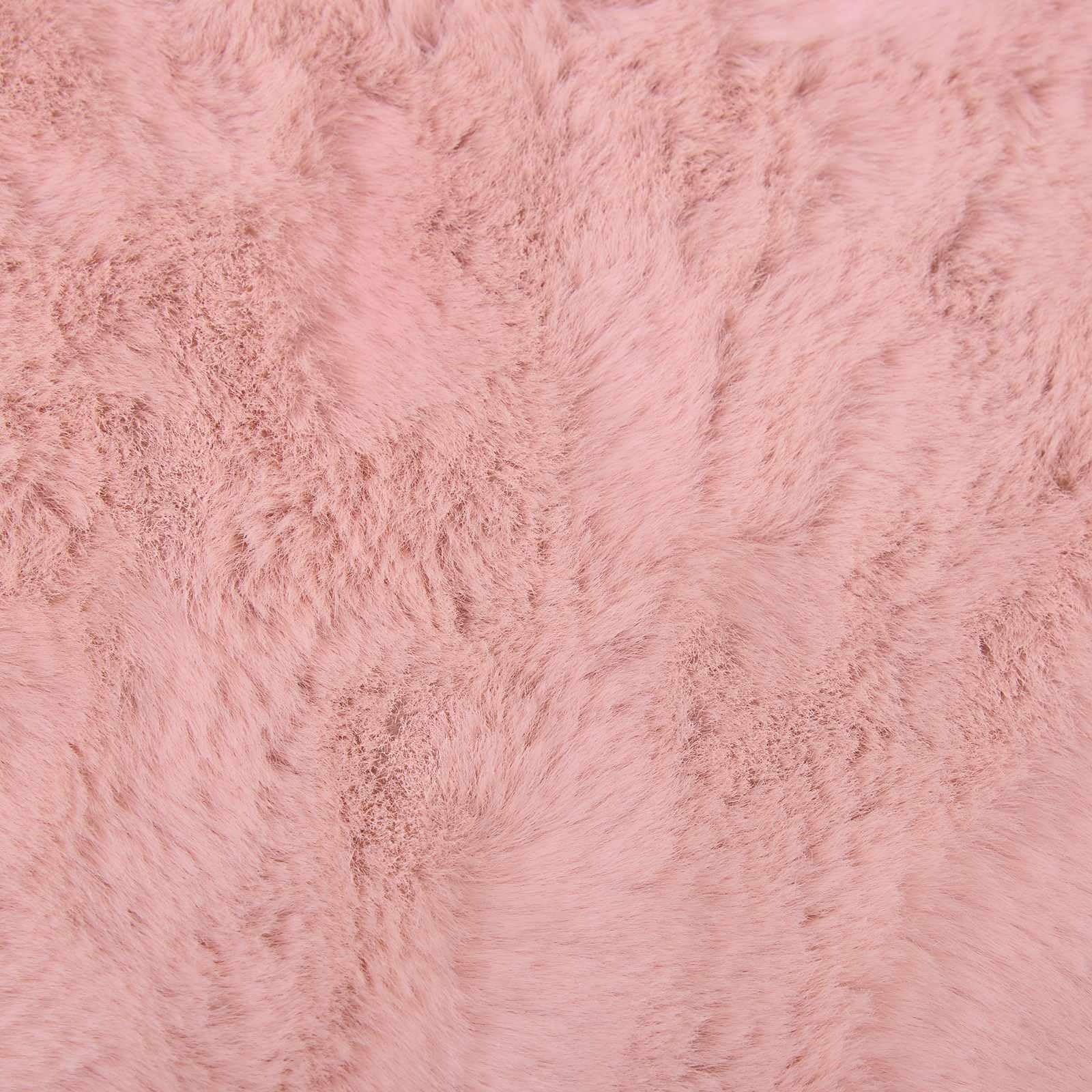 Olite Alfombra de pelo sintético de conejo, color rosa, 140 x 200 cm, extrasuave, rectangular, poliéster, duradera, para dormitorio y salón