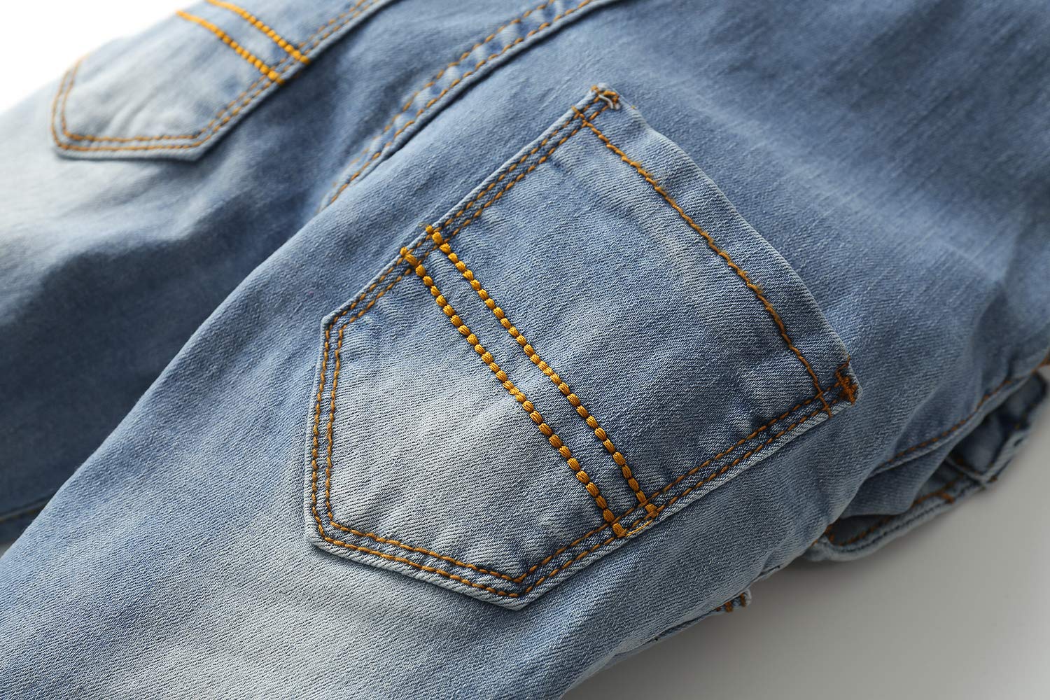 KIDSCOOL SPACE Salopette di Jeans da Ragazzo e Ragazza,Maglione di Jeans Slim Carino da Bambino