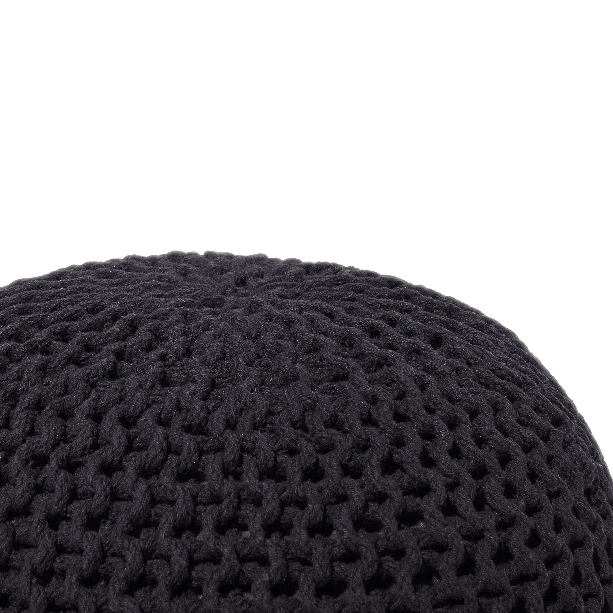 Beliani Pouf poggiapiedi in Tessuto Nero 50 x 35 cm