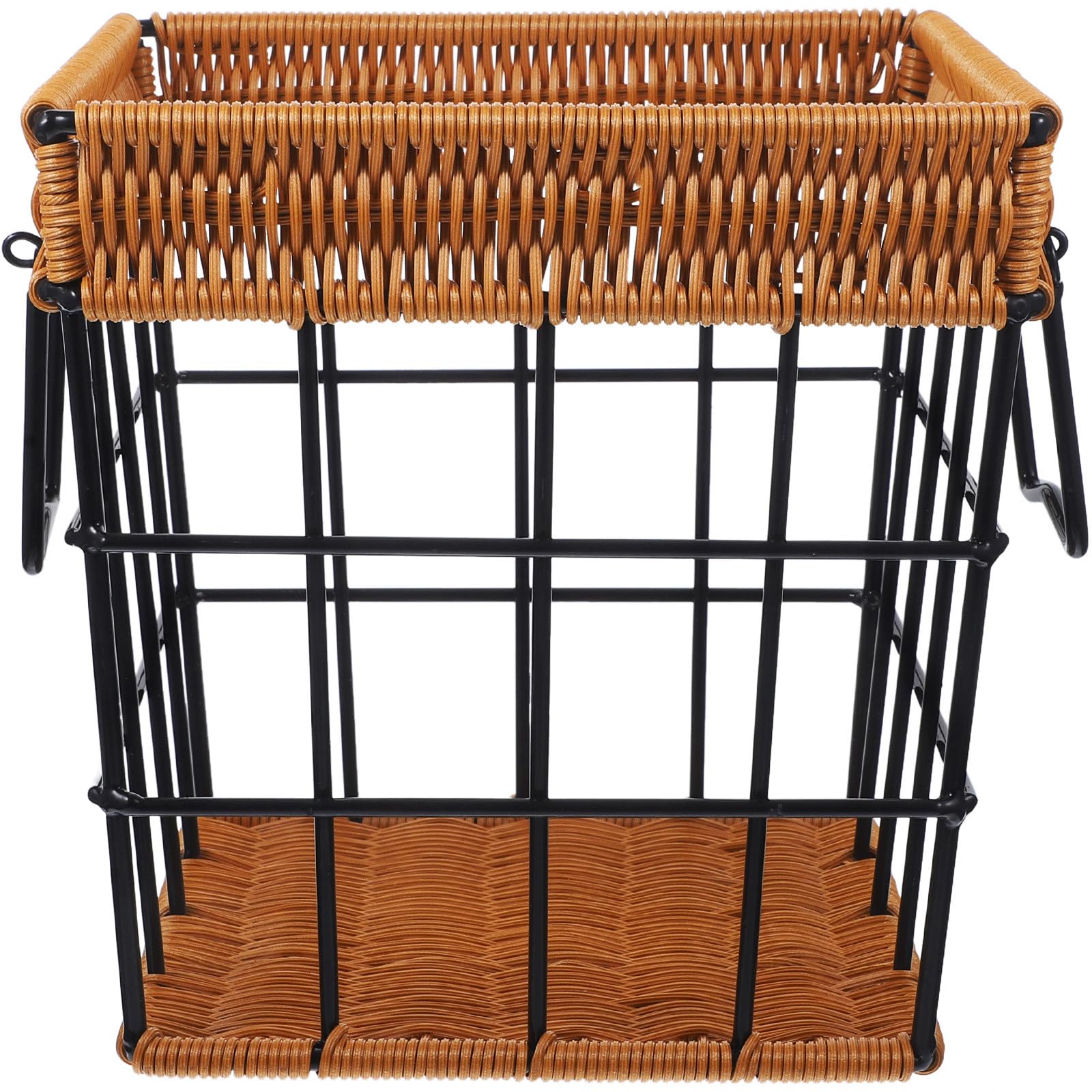 Panier à Tressé en Fer Noir Revêtement Anti-rouille, Panier Servir, pour Décoration Intérieure ou Restaurant, Design Moderne et Fonction de Rangement