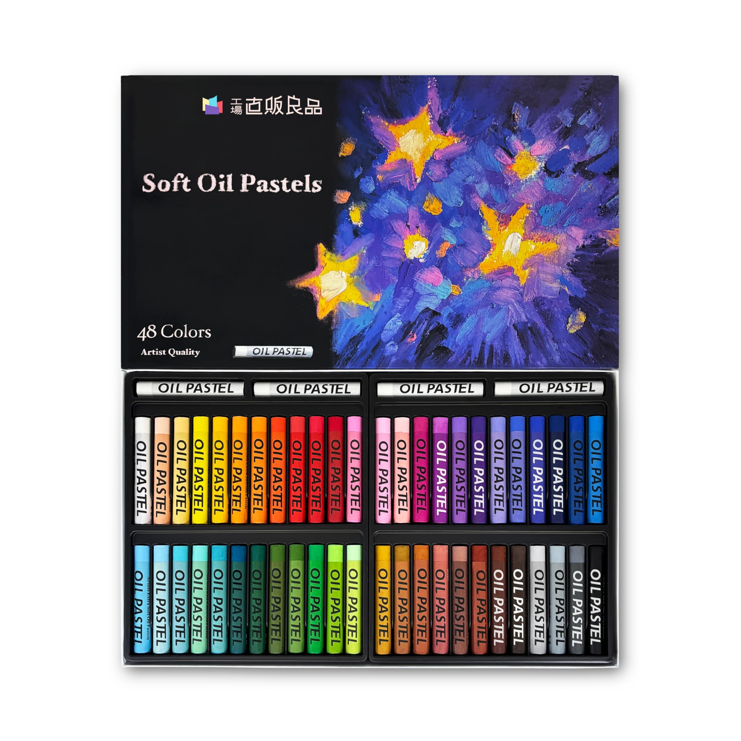 Amazon.co.jp: オイルパステル クレパス 48色セット クレヨン 柔らかく