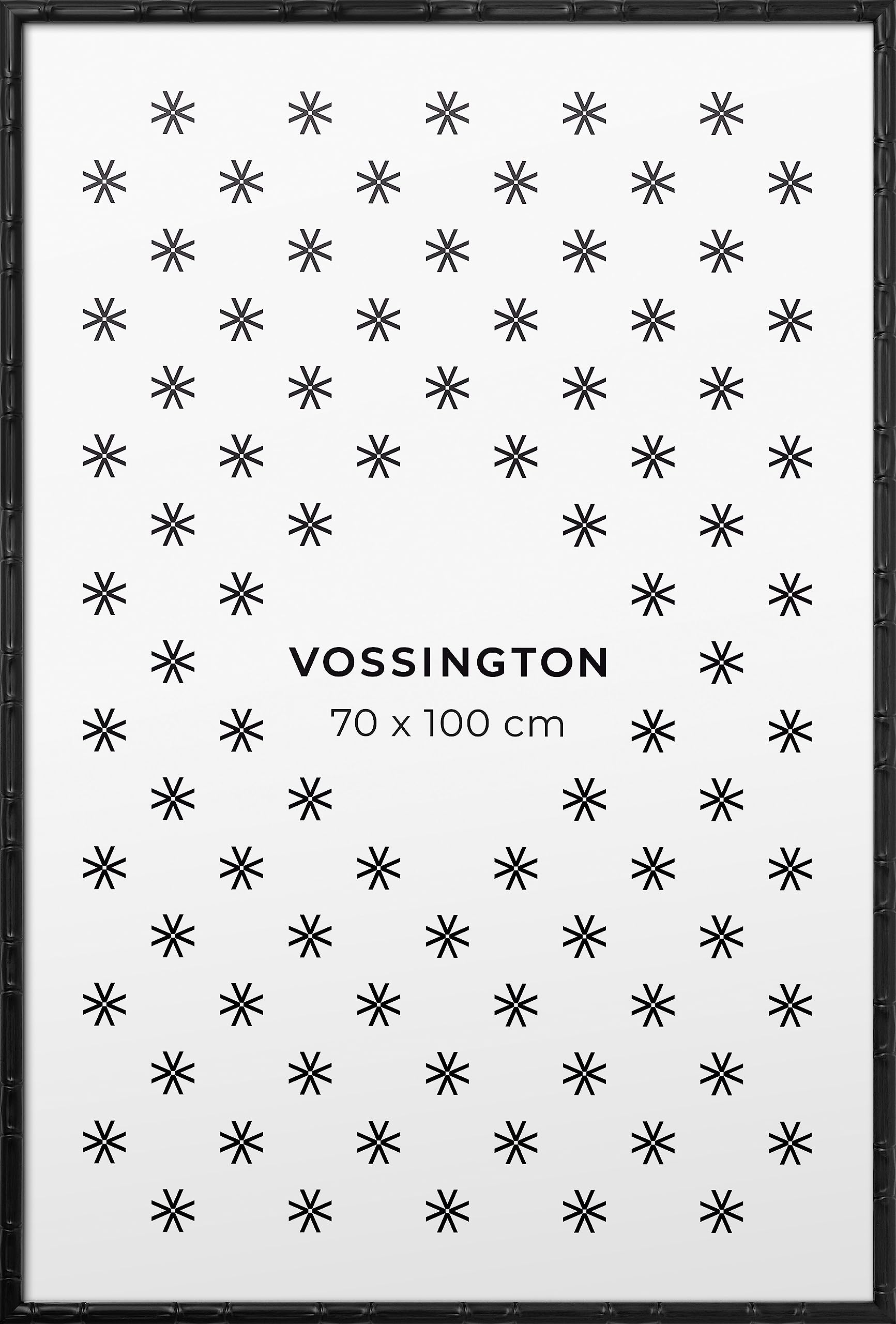 Vossington Marco de fotos negro con diseño de bambú 70x100 cm - Moderno - Original - Tropical - Para Cuadros - Pared - Para 1 foto o póster de tamaño 70 x 100 cm (100x70 cm)