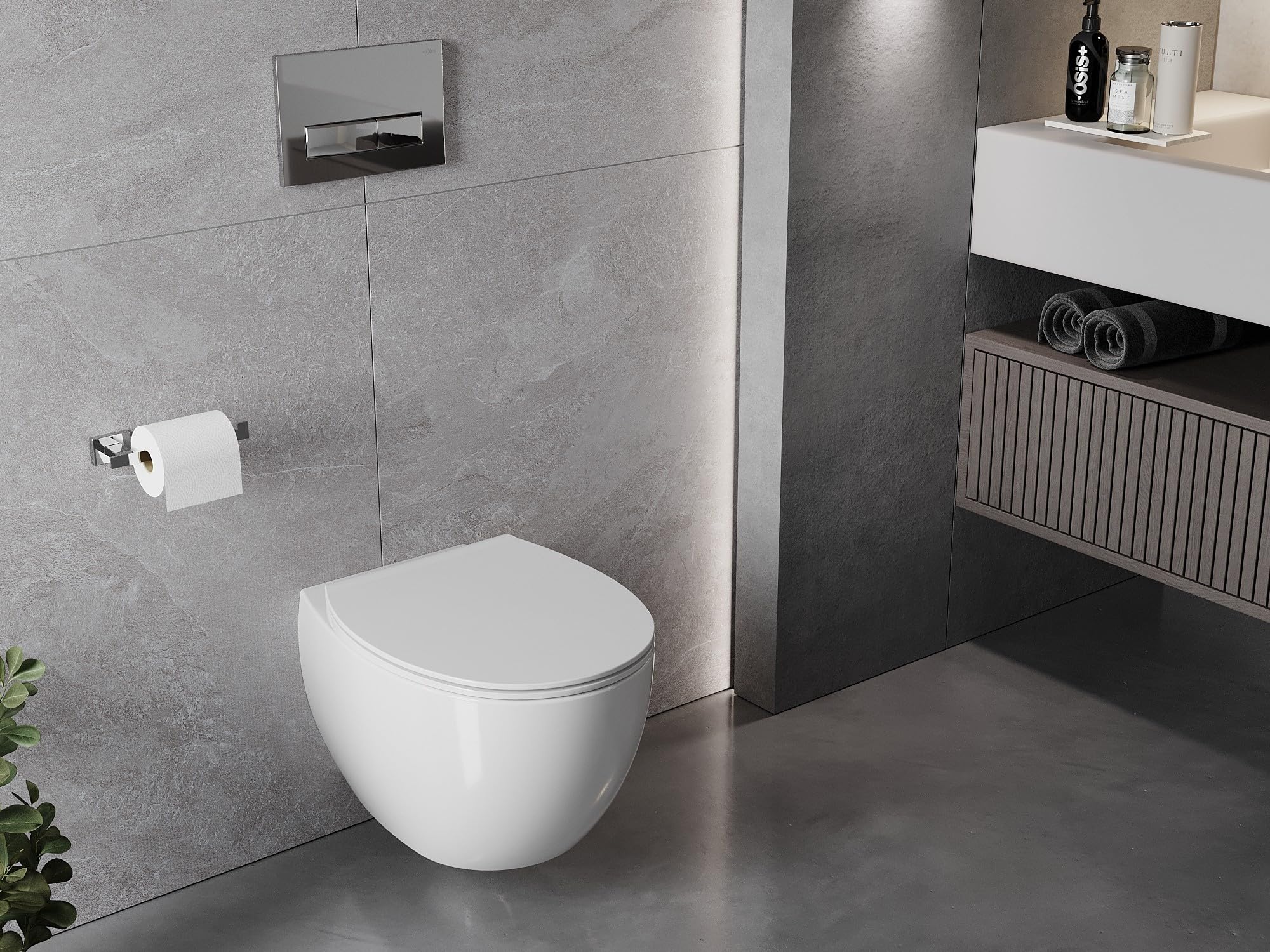Mexen Egg - WC Rimless con sedile sottile a chiusura rallentata, in duroplast, bianco lucido