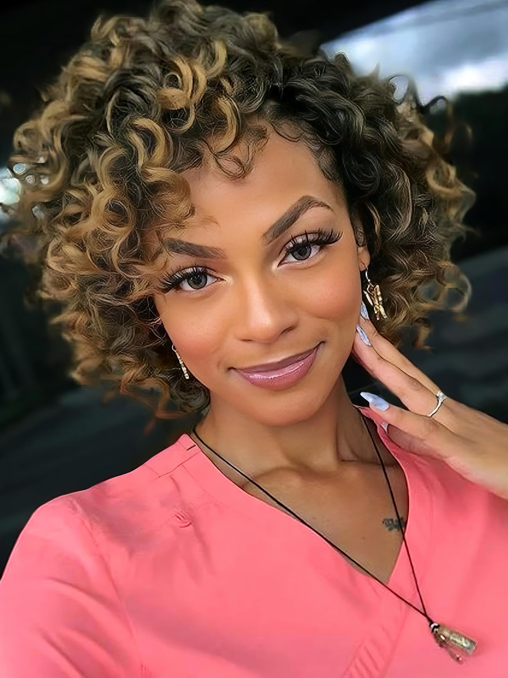 Gowit Gogo Curl Crochet Hair 8 Inch 6 Packs Short Curly Crochet Hair for Black Women Ombre Blonde Deep Ocean Wave Crochet Hair Synthetic Crochet