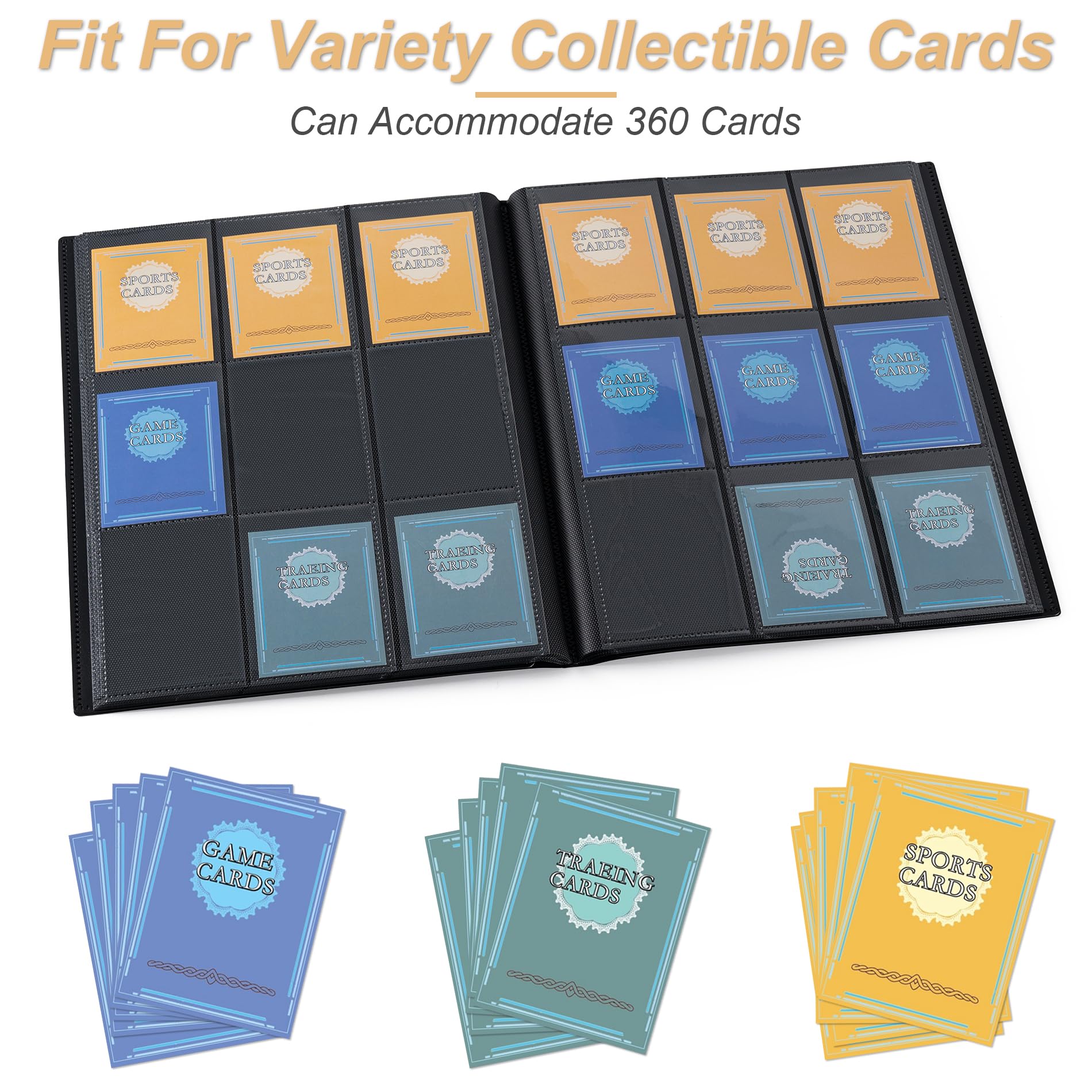 その他 Ultra-pro Black Pro binder 360 sleeve side loading Mtg Yugioh WoW g6bh9ry Amazon.com: Card Binder 9 Pocket Storage 360 Card Binder,Trading