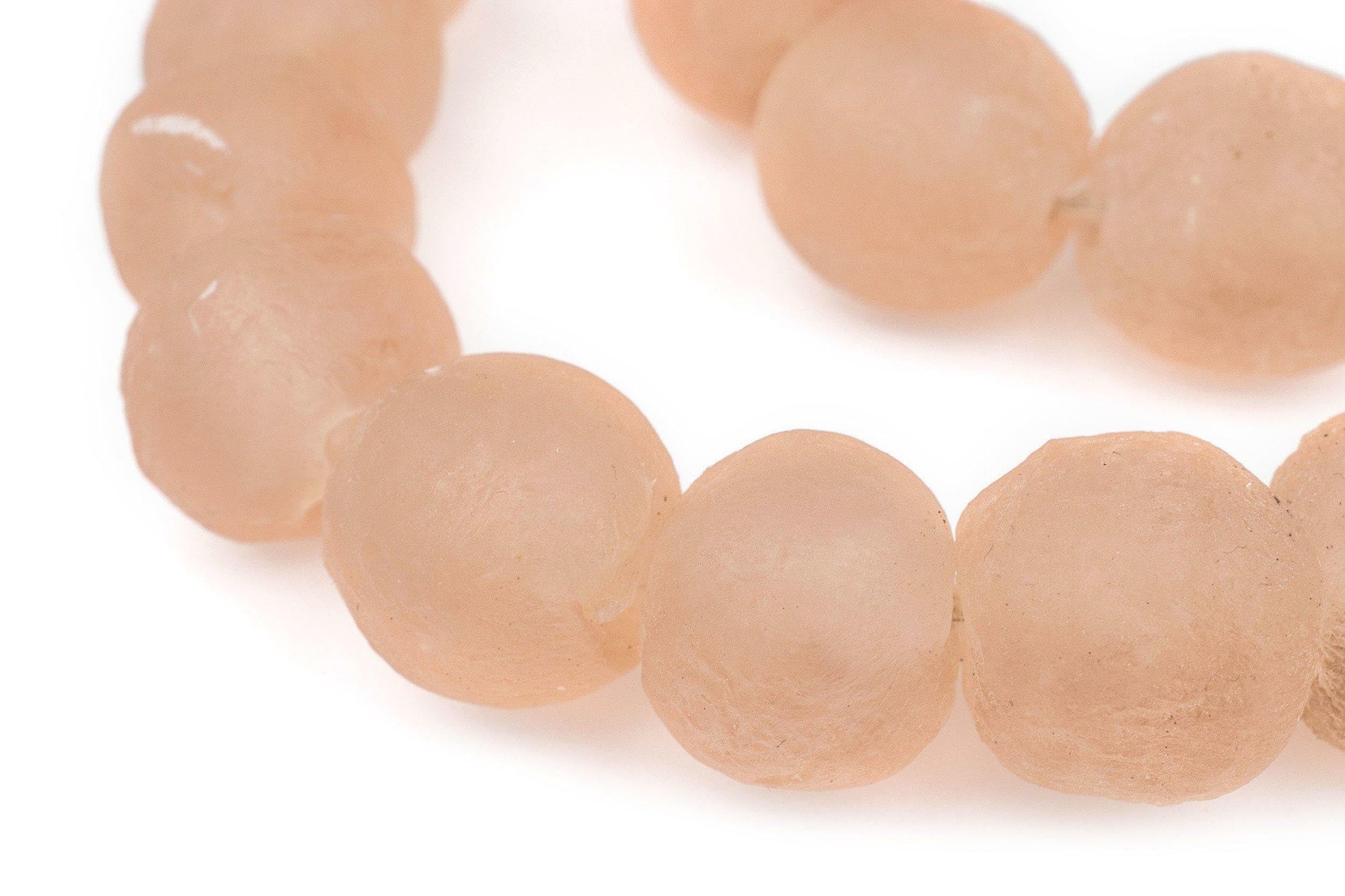 Jumbo Recycled Glass Beads - Beaded Wall Hangings - Extra Large African Sea Glass Beads 21-25mm - The Bead Chest (Pink)