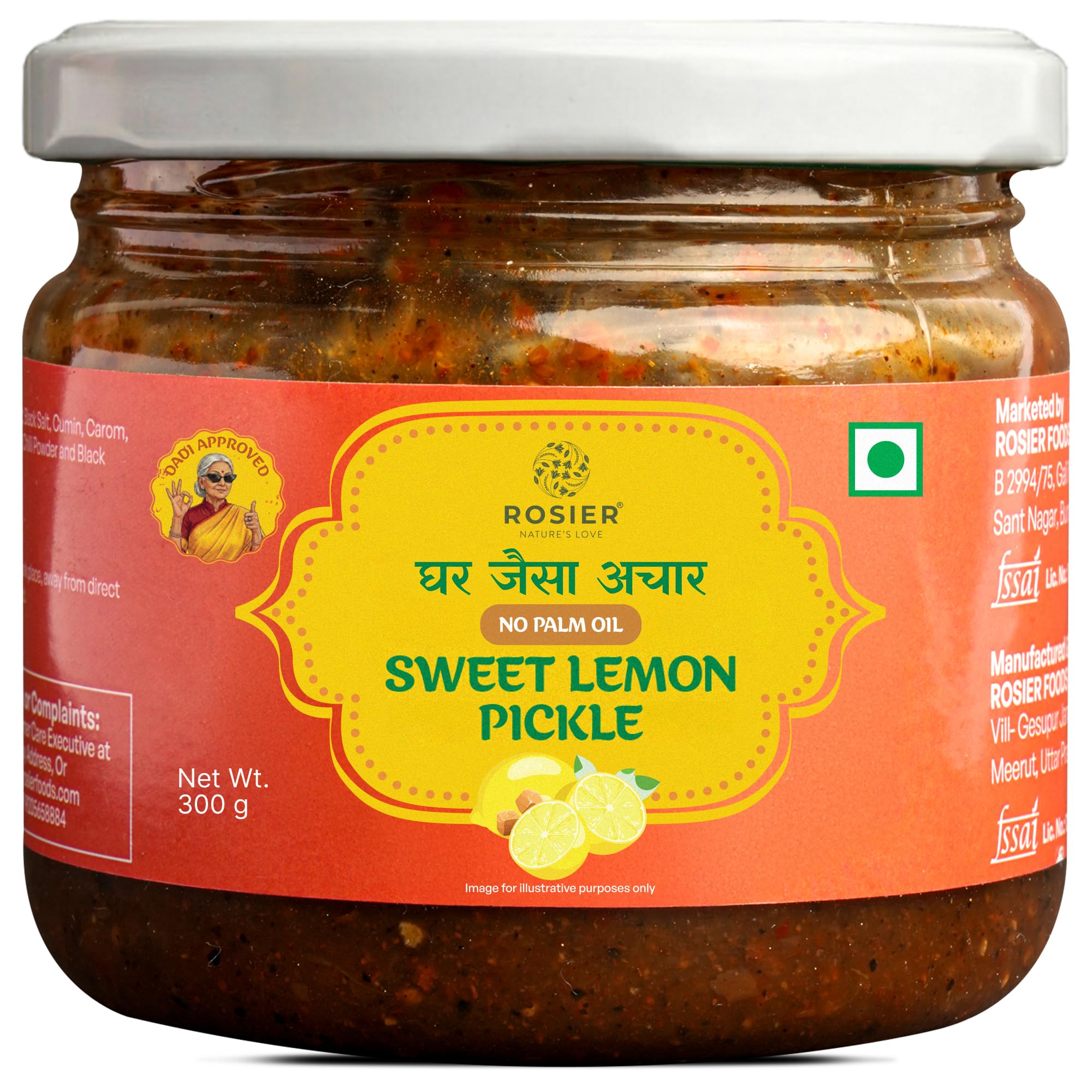 Rosier Homemade Sweet Lemon Pickle 300g | 30-Day Naturally Fermented Nimbu Achar | Oil-Free | Made with Sun-Dried Kagzi Lemons | No Vinegar, No Preservatives, No Palm Oil-image-22
