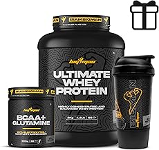 BigMan Ultimate Whey Protein 2kg (Sabor) + BCCA & Glutamine with Electrolytes 300Gr + Shaker "Gift" | Strength, Endurance | Muscle Mass | Toning | Sports Recovery (Chocolate)