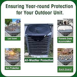 Air Conditioner Covers for Outside units, 36 x 36 Central Air conditioner Covers for Outside, Fits Most Central AC Units, Top Protection Defender DesignMesh36 x 36