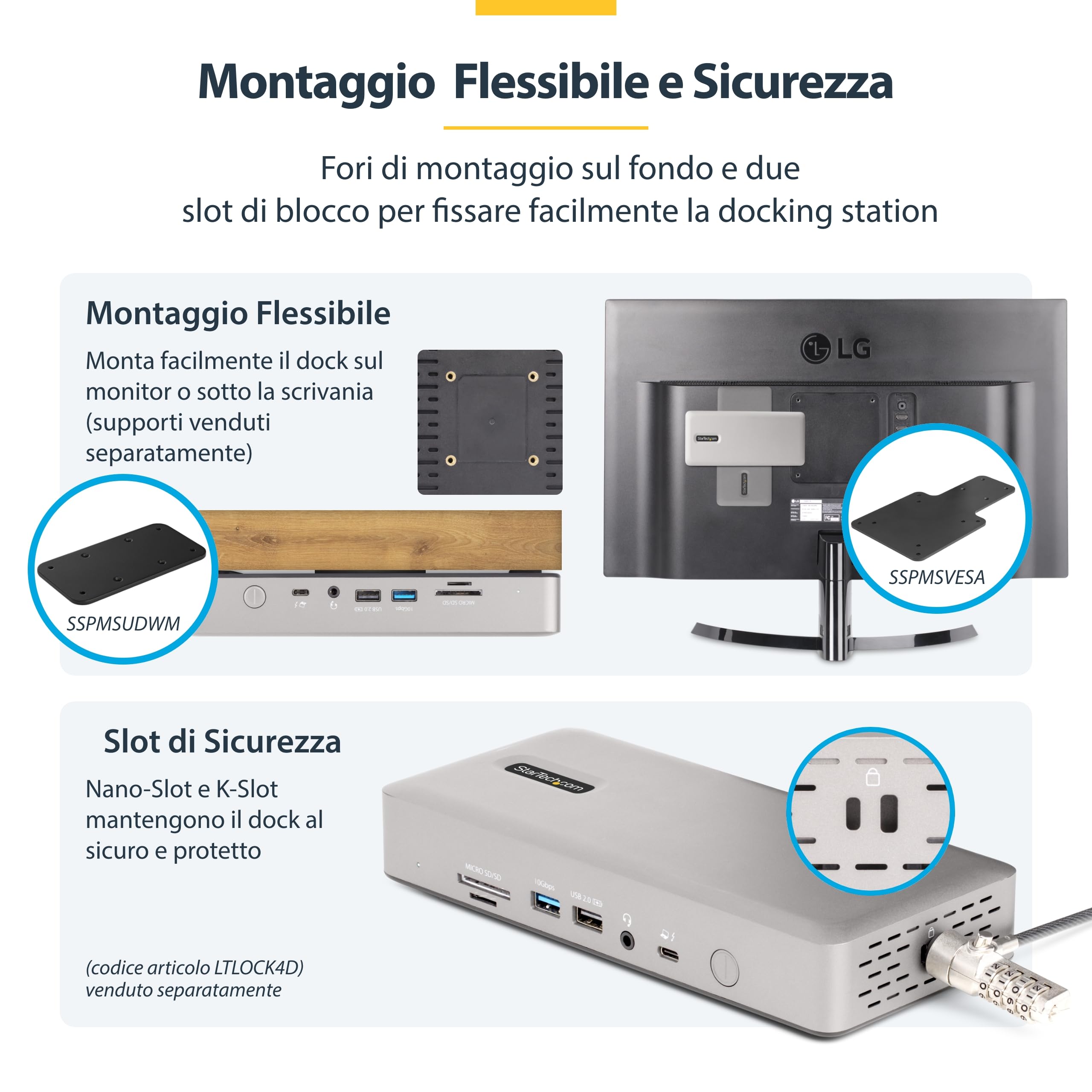 StarTech.com Docking Station Thunderbolt 4, Dock TB4 fino a 4 monitor: 2x HDMI, 2x DP, 7x USB Hub, 2,5Gb Ethernet, 98W PD
